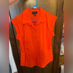 Women’s Worthington button up blouse. Size large. Orange
